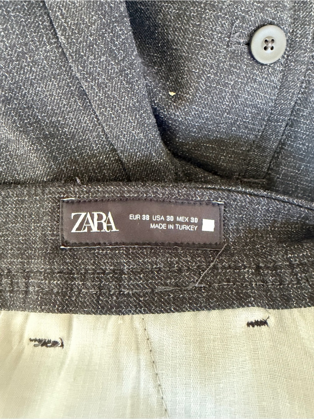 Zara Gray Dress Pants Mens 30 - Picture 3 of 3